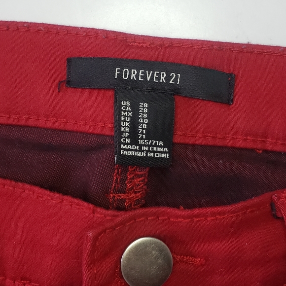 FOREVER 21 Red Skinny Jeans - Picture 4 of 6